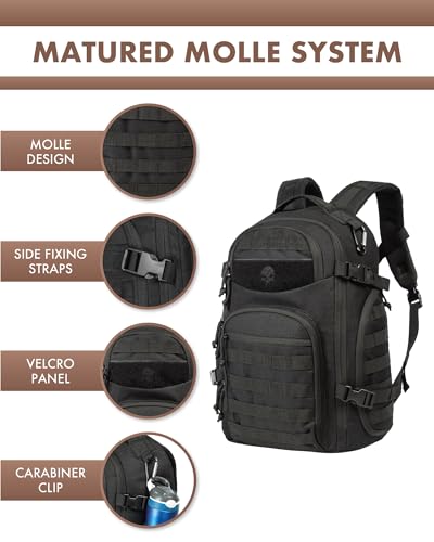 TRAILKICKER Tactical Laptop Backpack Military Backpack for Men Black Tactical Bag Backpack