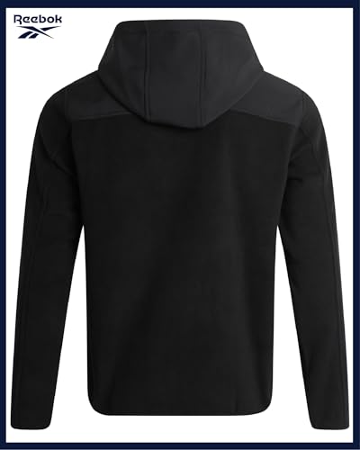 Reebok Mens Fleece Jacket - Lightweight Polar Fleece Zip Up Winter Jackets for Men - Gym Workout Running Outdoor Mens Jacket