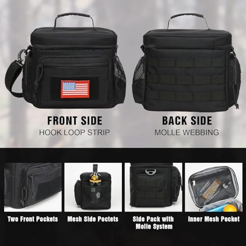 Lunch Box for Men, Tactical Lunch Bag MOLLE Webbing Leakproof Insulated Large Lunch Cooler Women Adult Meal with Adjustabl...