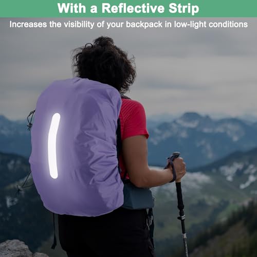 M METERXITY Waterproof Backpack Rain Cover Waterproof Backpack Cover, Bag Rain Cover with A Vertical Reflective Strap for ...
