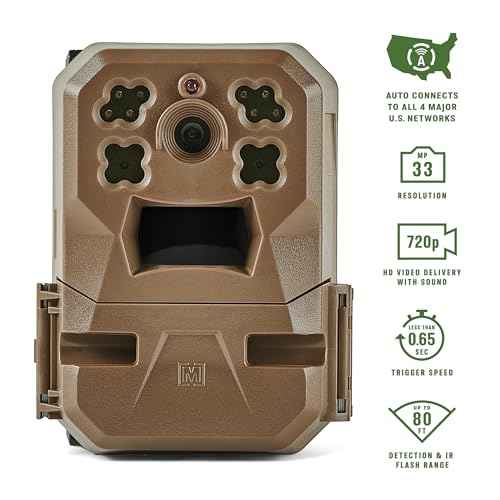 Moultrie Edge Cellular Trail Camera - Auto Connect - Nationwide Coverage - 720p Video with Audio - Built in Memory - Cloud Storage - 80 ft Low Glow IR LED Flash