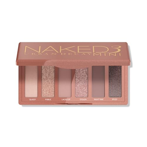 URBAN DECAY Naked 3 Mini Eyeshadow Palette - 6 Soft Pink Shadows, Multi-Use Matte & Shimmer Finishes, Ultra-Blendable Ever...