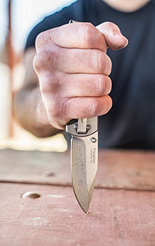 Smith & Wesson Freighter 7.6in High Carbon S.S. Folding Knife with 3.2in Drop Point Blade and Stainless/G10 Handle for Out...