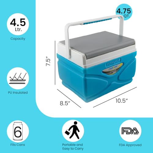 Picnic Cooler – 4.5 Liter Hard Cooler – Coolbox Keeps Contents Cool for 48 Hours – BPA Free Outdoor Cooler – Portable Cool...