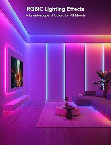 Govee RGBIC LED Strip Lights, Smart LED Lights for Bedroom, Bluetooth LED Lights APP Control, DIY Multiple Colors on One L...