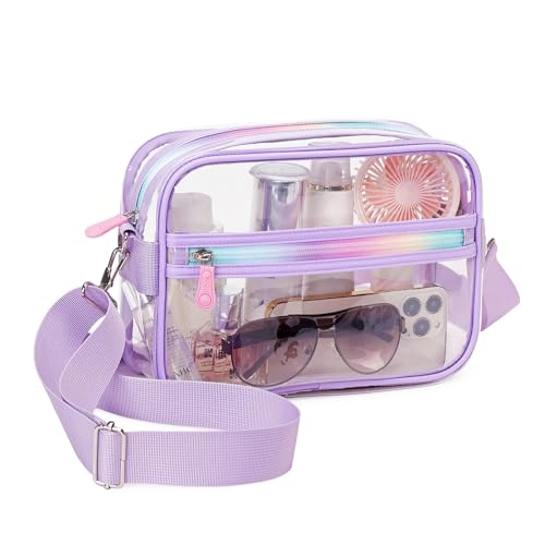 MUSEVOS Clear Bag for Stadium Events Transparent Crossbody Bag Purse Adjustable Strap Shoulder Bags