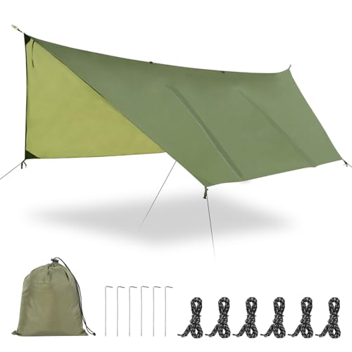 FIRINER Hammock Rain Fly Tent Tarp (11.5x9.5ft) Large Ultralight Camping Tarps Waterproof Portable Backpacking Multifuncti...