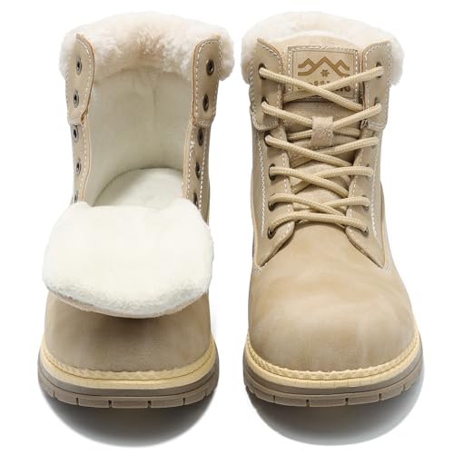 COTTIMO Womens Hiking Snow Winter Boots- Ladies Casual Outdoor Lightweight Ankle Boots Work Backpacking Lace up Fur Lined ...