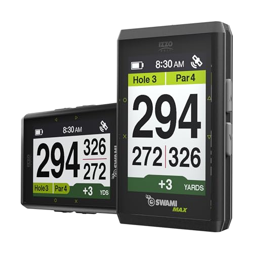 Izzo Golf Swami Max Handheld GPS Unit - Rangefinder Golf GPS with Oversized Large Color Screen for Measuring Golf Distance...