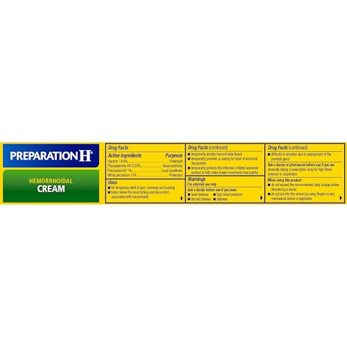 Preparation H Hemorrhoid Symptom Treatment Cream (2 x 1.8 Ounce Tube), Maximum Strength Multi-Symptom Pain Relief with Aloe