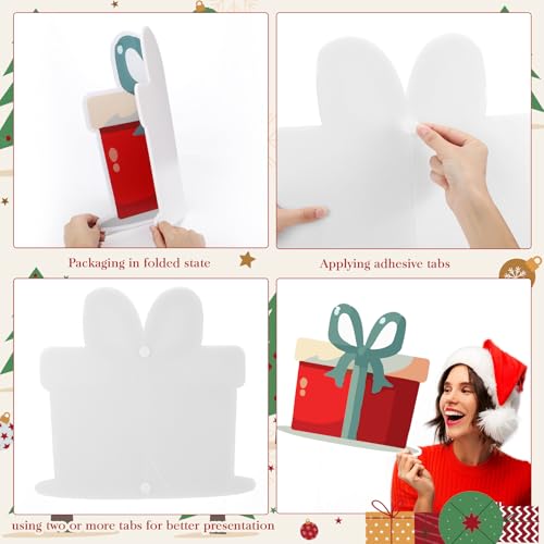 Thyle 13 Pcs Christmas Photo Booth Props Large Candy Cane Decorations Gift Box Stocking Christmas Party Decorations Paper ...