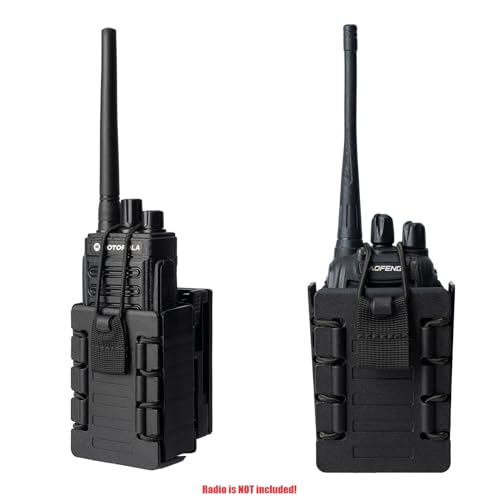 TACNEX Compact Radio Holster Polymer Walkie-Talkie Case w/Duty Belt/MOLLE Vest Clip Two Ways Radio Pouch Interphone Carrie...