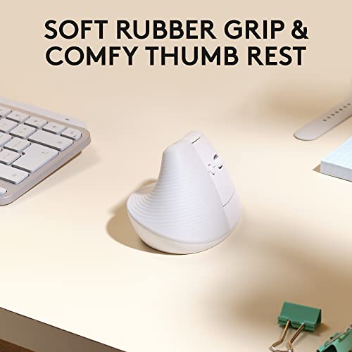 Logitech Lift for Mac Wireless Vertical Ergonomic Mouse, Bluetooth, Quiet Clicks, Silent Smartwheel, 4 Customizable Button...