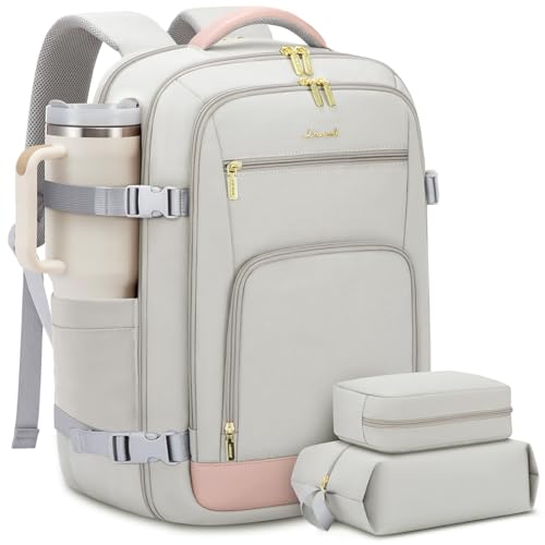 LOVEVOOK Travel Backpack For Women, 40L Carry On Backpack Flight Approved, TSA Personal Item Travel Bag Fits 17 Inch Lapto...