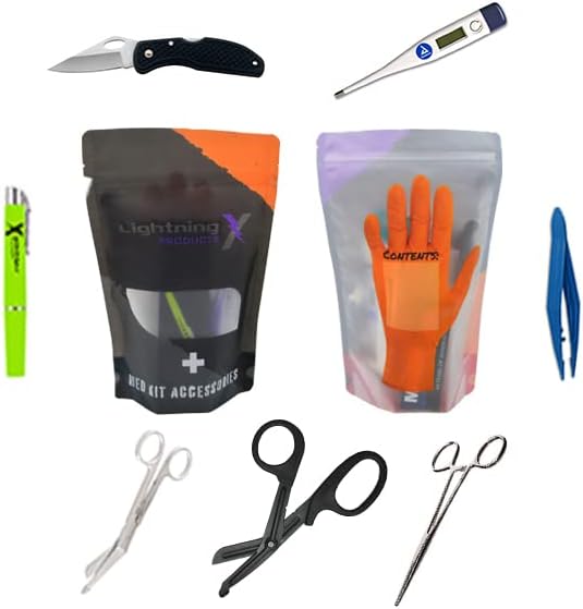 Lightning X MED POD: Premium Instrument Refill for First Aid Trauma Kit - Includes Trauma Shears, Pen Light, Thermometer &...