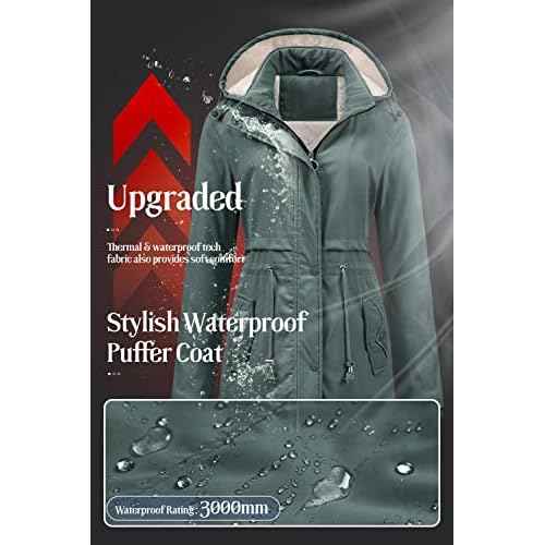 Chrisuno Women's Mid-Length Parka Winter Outerwear Jacket Soft Fleece Warm Snow Coat