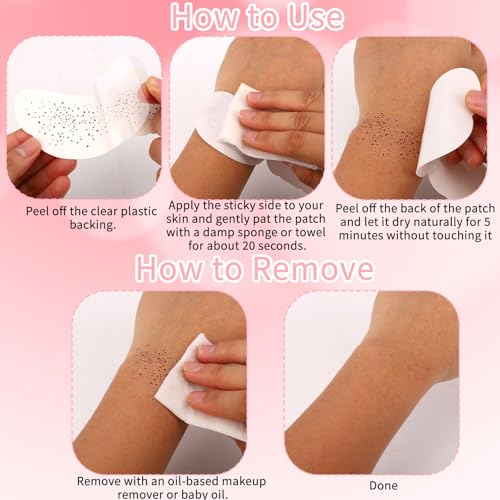 6pcs Light Brown Glitter Freckle Tattoo for Face, Waterproof Fake Freckles Facial Glitter Makeup Patches Cute Temporary Ta...