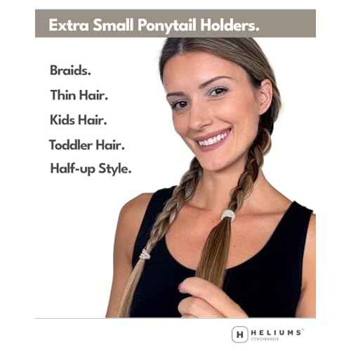 Heliums Extra Small Hair Ties No Damage - Dark Brown - Mini 0.7 Inch Tiny Soft Seamless Hair Bands for Toddlers, Braids, Kids Ponytails- 40 Count