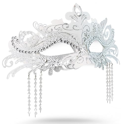 ARK Survivor Women's Metal Masquerade Mask With Rhinestone For Masquerade Party Halloween New Years Party Mardi Gras Carnival