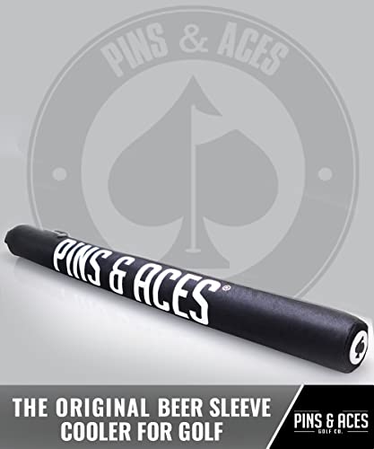 Pins & Aces Beer Sleeve 7-Can Insulated Cooler Sleeve - Stores Up to 7 Cans Discreetly in Your Golf Bag - Keeps Canned Bev...