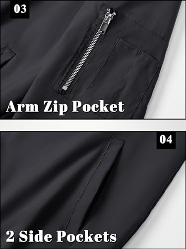 TACVASEN Men's Bomber Jacket Lightweight Casual Spring Fall Windbreaker Zip Up Coat with Pocket