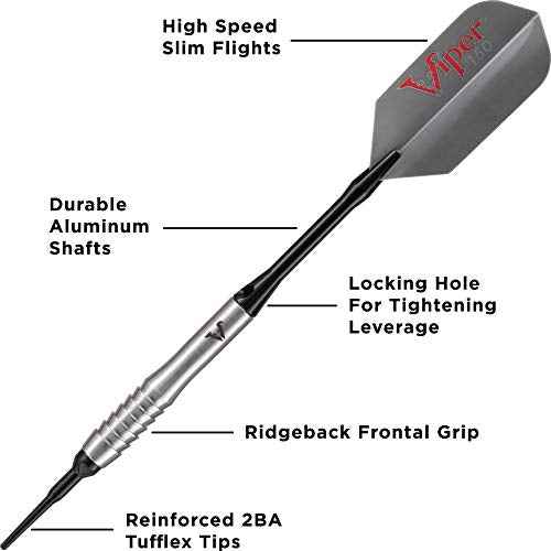 Viper V-Factor 90% Tungsten Soft Tip Darts with Storage/Travel Case