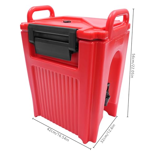 Insulated Beverage Dispenser, 20L/ 5.28 Gallon Red Hot and Cold Drink Container Thermal Drink Dispenser Cooler Server with...