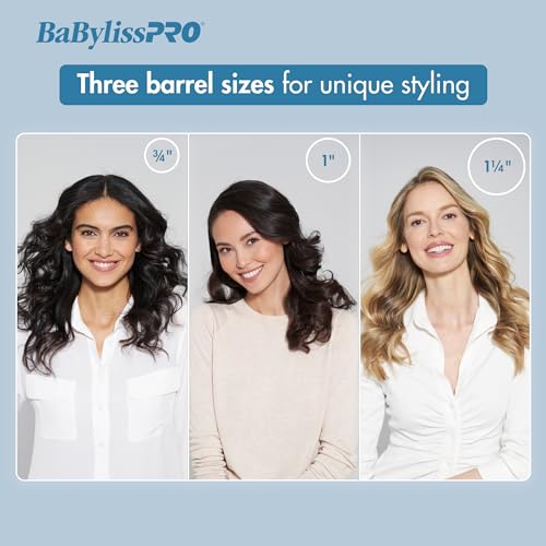 BaBylissPRO Nano Titanium 1 1/4 inch Curling Iron for Loose Curls & Beach Waves, Marcel Professional Hair Curler for All Hair Ty