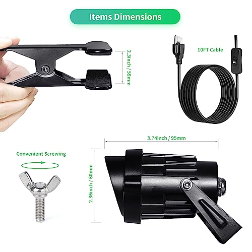 AKTSNYMPH LED Clamp Spot Lights,Indoor/Outdoor Plants Decor Accent Lighting,Clip on Lights Daylight White Uplights with 9....