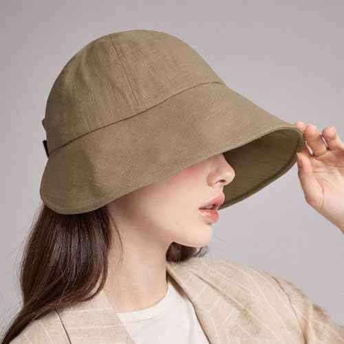 WHITE SANDS MOJA Linen Victorian Bonnet Hat Sun Cap, Foldable Summer Visor | New Katy
