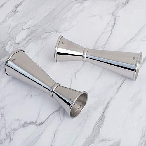 Briout Jigger for Bartending, Double Cocktail Jigger Japanese Premium 304 Stainless Steel Jigger 2 OZ 1 OZ with Measuremen...