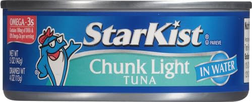 StarKist Chunk Light Tuna in Water, 5 oz (8 Pack) Canned Tuna Fish, Wild Caught, Gluten Free, Ready to Eat, Perfect for Sa...