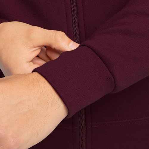 Fruit of the Loom Men's Eversoft Fleece Sweatshirts & Hoodies, Full Zip-Maroon, Large