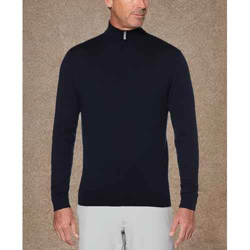 Callaway Weather Series Men's 1/4 Zip Golf Sweater with Mock Collar, Thermal Merino Wool, Breathable Soft Fabric