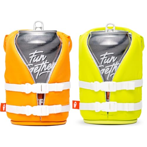 Puffin - The Buoy Life Jacket Bundle Keylime Pie & Apricot - Insulated 12 oz Can Cooler I Beer Bottle & Soda Can Insulato...
