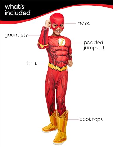 Rubies DC Comics Superheroes: The Flash Costume for Kids, Boy's Large