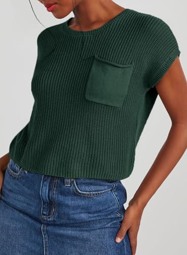 Dokotoo Women's Casual Short Sleeve Loose Tunic Tops Lightweight Knit Spring Pullover Sweater Blouses