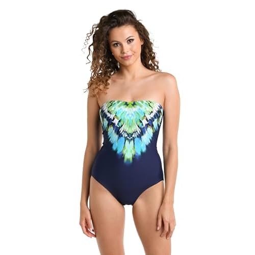 La Blanca Women's One Piece Swimsuit Bandeau Tummy Control Bathing Suit