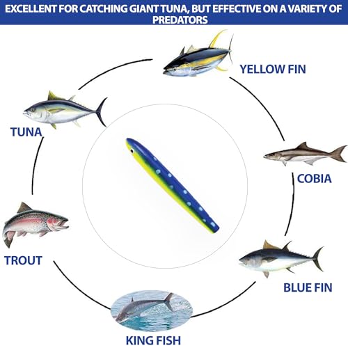 4" Cedar Plug Fishing Lures, Saltwater Trolling Lures, 6 Pcs Unrigged Natural Wood,with Lure Bag, for Offshore Big Game Fi...