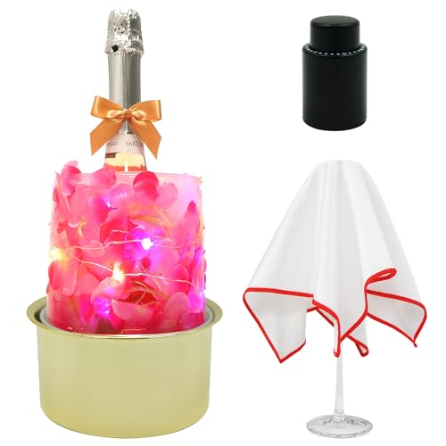 Ipretti Golden Base DIY Wine Bottle Ice Mold - Ipretti Reusable Ice Bucket Maker for Champagne & Cocktails - Kit Includes ...