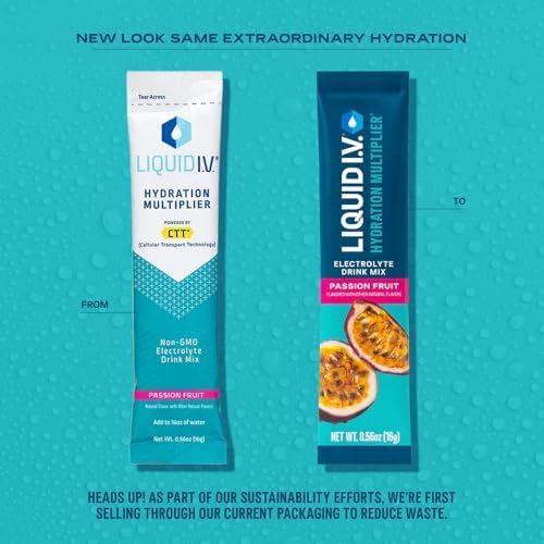 Liquid I.V.® Hydration Multiplier - Passion Fruit | Electrolyte Powder Drink Mix | 1 Pack (10 Servings)