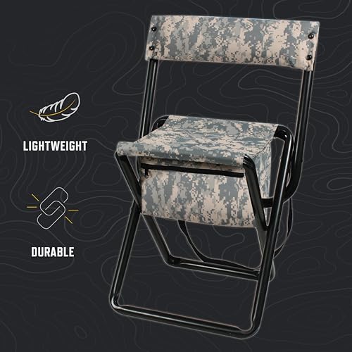 Rothco Deluxe Folding Stool with Pouch, Woodland Camo