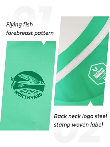 NORTHYARD Mens Swim Shirt Rash Guard UPF 50+ Quick Dry Short Sleeve Fishing Shirts Sun Protection Shirt Beach Water Swimming
