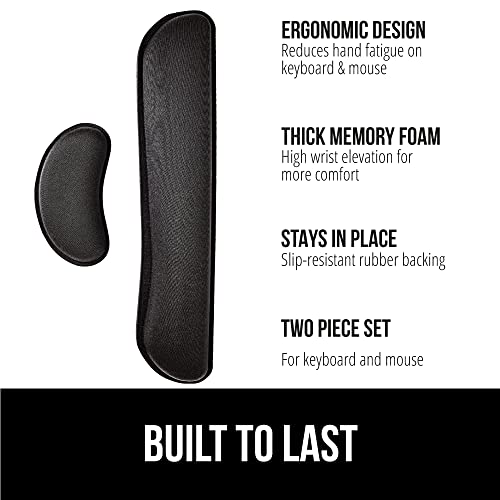 GORILLA GRIP Silky Memory Foam Wrist Rest for Computer Keyboard, Mouse, Ergonomic Design for Typing Pain Relief, Desk Pads...