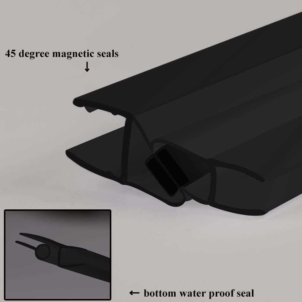 SUNNY SHOWER Adjustable 33.5-35 in. W x 72 in. H Frameless Pivot Shower Door,Matte Black Hardware Finish, Certified Clear Tempered Glass Shower Enclosure