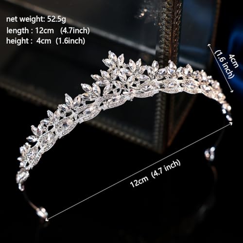 Silver Crystal Princess Queen Tiara - Bride Rhinestone Crowns Headband for Women Wedding Birthday Halloween Prom Pageant P...