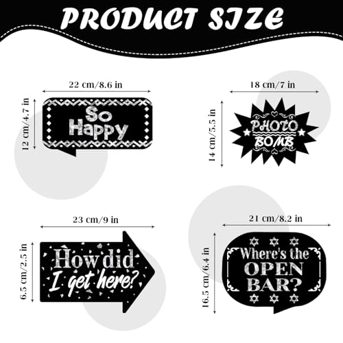 Outus 24 Pieces Photo Booth Props Birthday with Stick Happy Birthday Weddings Graduation Prom Bday Wedding New Year Party ...