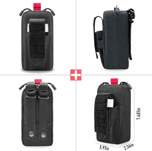 Ifak Med Trauma Kit, Black Molle Tactical Emergency First Aid Kit,Military Survival Molle EMT Medical Kit Refill Supplies ...
