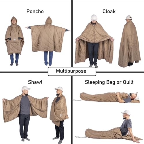 iClimb 1 Hooded 3M Thinsulate Insulation Warm Blanket and 1 Ultralight 3 Season Tent, Ultralight Compact for Adults Outdoo...