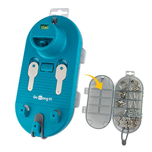 Go Hang It! Pro, All-in-One Picture Hanging Kit - Picture Leveling and Hanging Tool - Hang Sawtooth/Wire Hangers - Wall Ha...